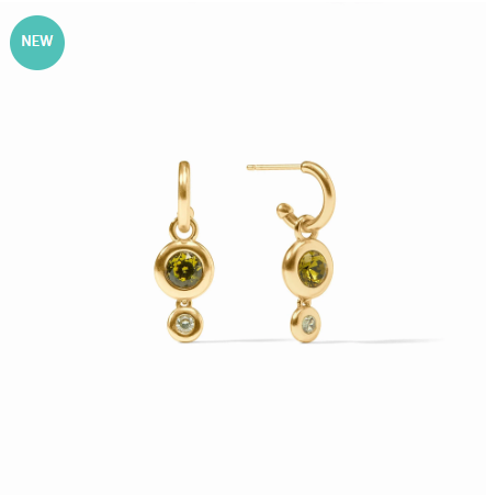 Julie Vos: Duo Hoop & Charm Earring - Rainbow - GRN
