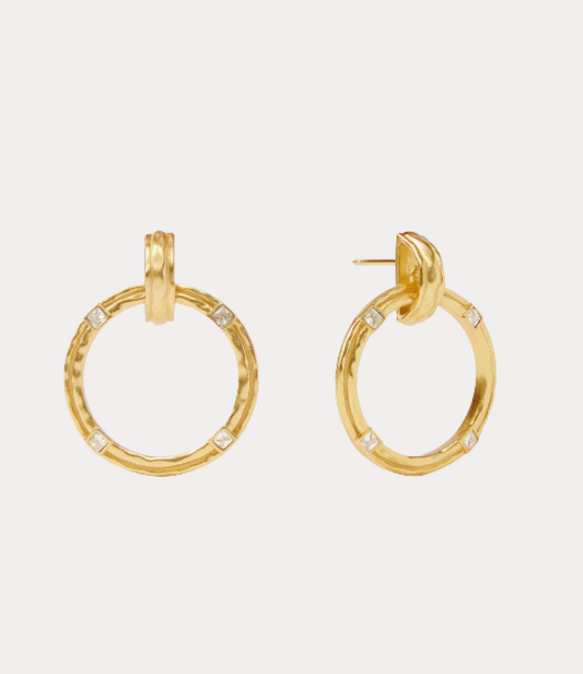 Julie Vos Astor Doorknocker Earring in Cubic Zirconia