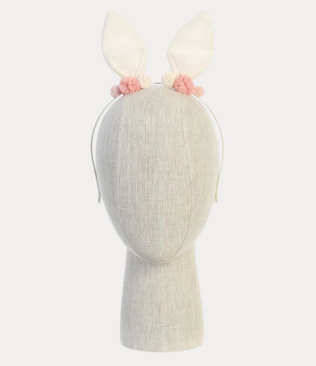 Dear Ellie Ivory Bunny ear Pom Pom Hairband