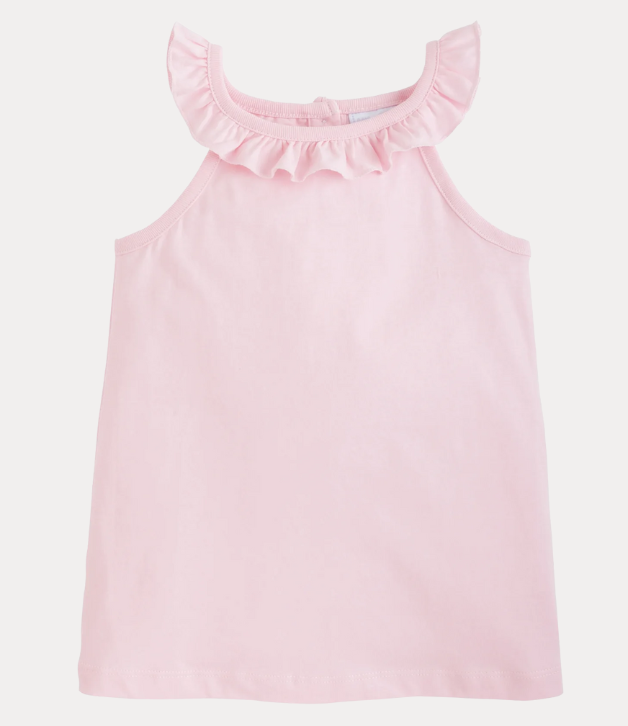 Little English Ruffled Tank in Light Pink