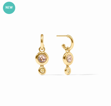 Julie Vos: Duo Hoop & Charm Earring - Rainbow - CHM