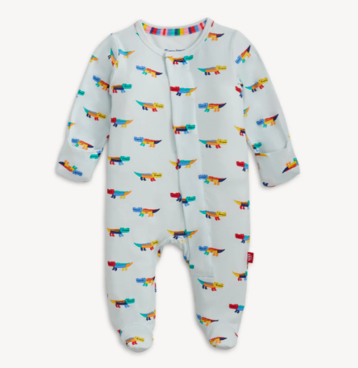 Magnetic Me Magnetic Modal Footie in Crocodile Colorpop Blue