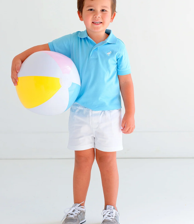 TBBC Sheffield Shorts in Worth Avenue White with Multicolor Stork