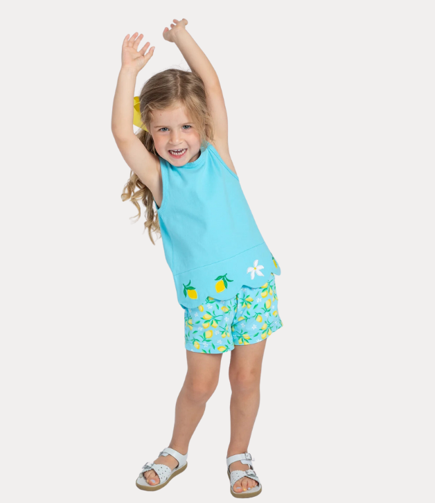 Florence Eiseman Scallop Lemon Top with Shorts
