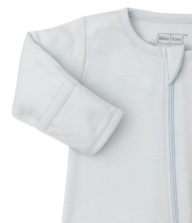 Kissy Love Light Blue Zip Footie