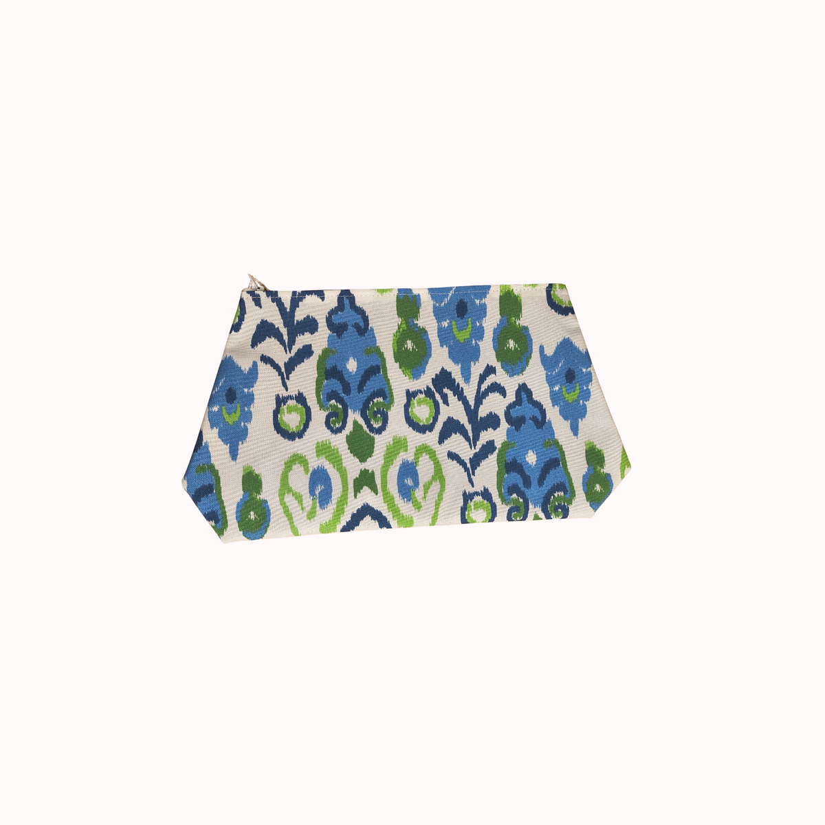 Jan Sevadjian Designs Large Cosmetic Bag in Ikat Blue