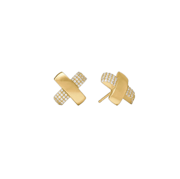 Julie Vos: Stud Earrings - Catalina Pave X - CZ