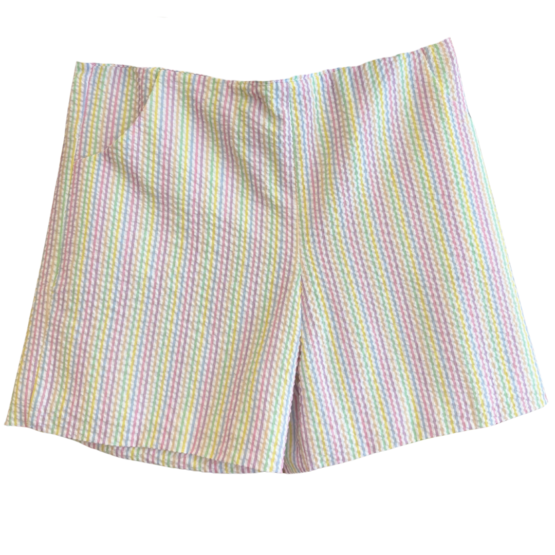 Robert Shorts in Pastel Stripe Seersucker