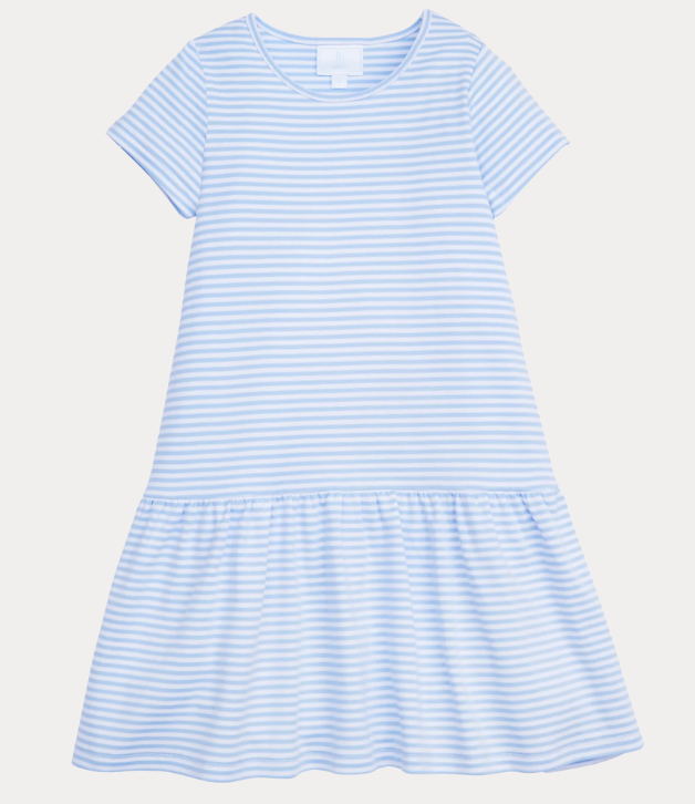 Little English Kari T-Shirt Dress in Light Blue Stripe
