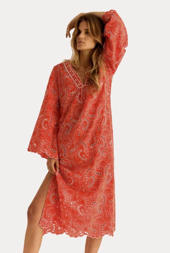 Cartolina Blanca Caftan in Cayenne Pepper
