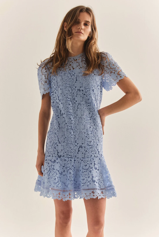 Cartolina Becca Mini Dress in Maya Blue