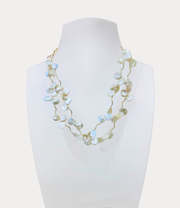 Artisan Necklace Single Strand Keshi Pearl Necklace