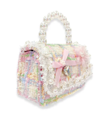 Doe a Dear: Bow & Floral Decor Tweed Purse