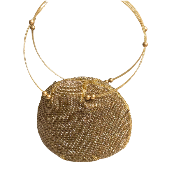 Handmade Beaded Round Abstract Bag