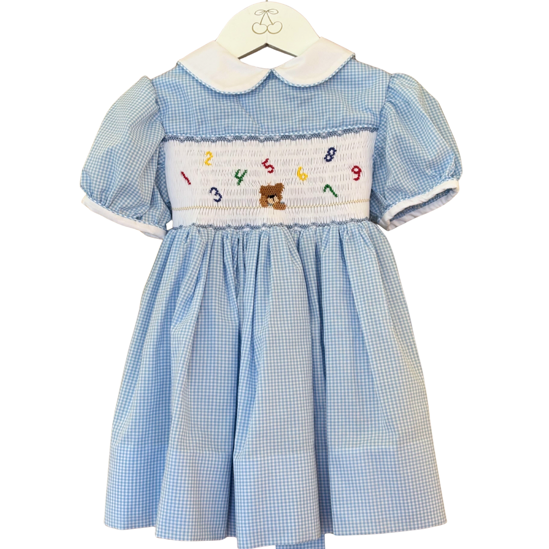 Smocked Lee Dress with "Let Me Count" picture smocking