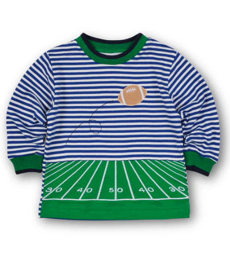 Florence Eiseman: Stripe Knit Shirt With Football Field