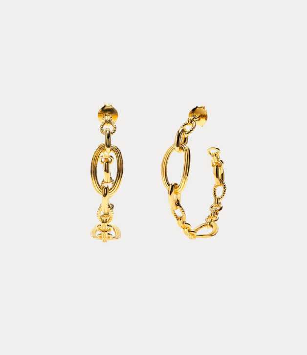 Capucine de Wulf Monique Chain Hoop Earrings in Gold