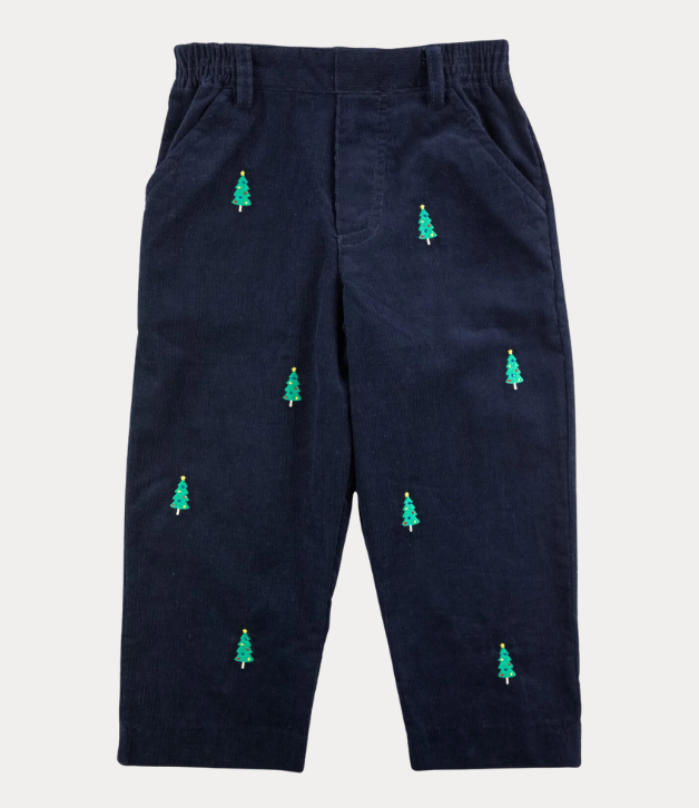 Florence Eiseman Corduroy Fake Fly Pants with Christmas Trees