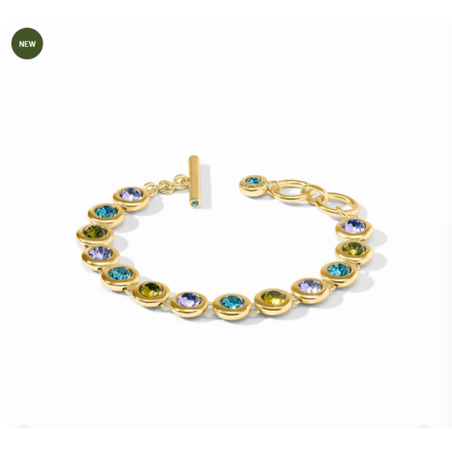 Julie Vos: Tennis Bracelet -  Rainbow - Blue Twilight