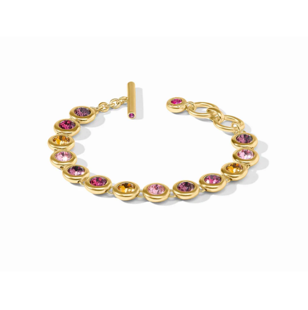 Julie Vos: Tennis Bracelet -  Rainbow - Pink Dawn