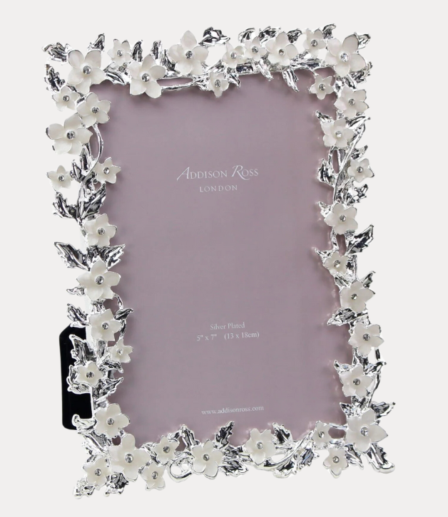 Addison Ross Silver & White Flower Frame 8x10