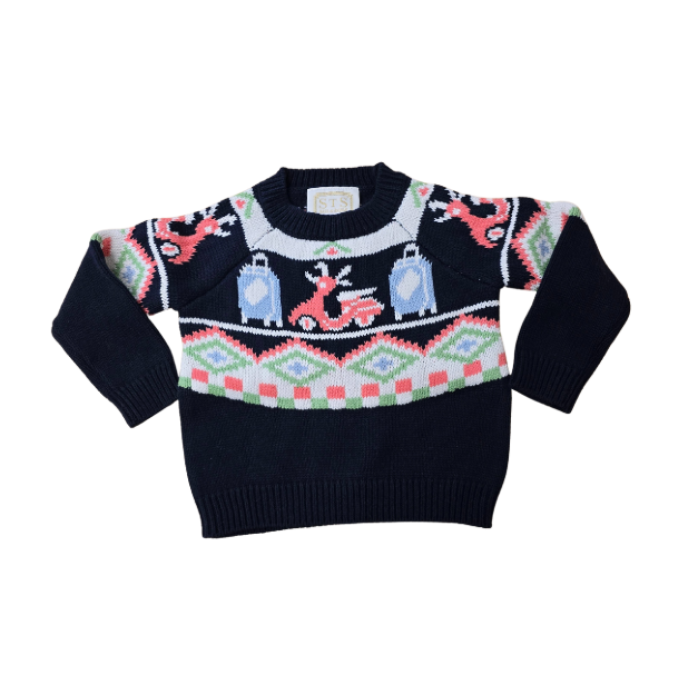 Sail to Sable: Beach Vespa Fair Isle Sweater