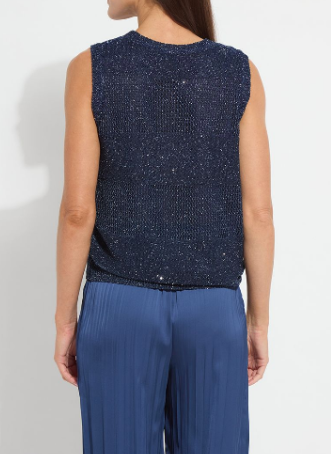 Lysse Nicola Sequined Shell in Capri Blue
