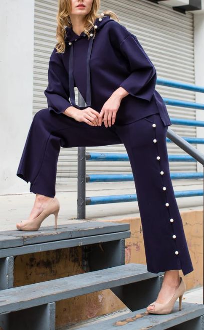 Joh Francine Pearl Pant in Navy