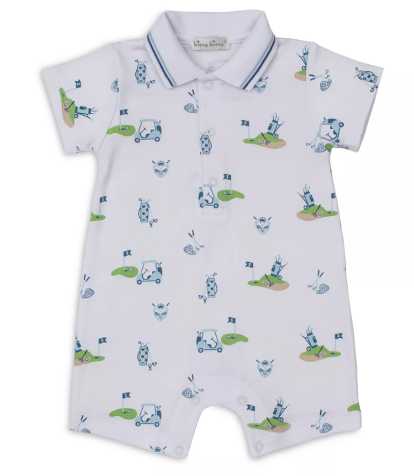 Kissy Kissy Short Playsuit in Golf Championship Light Blue