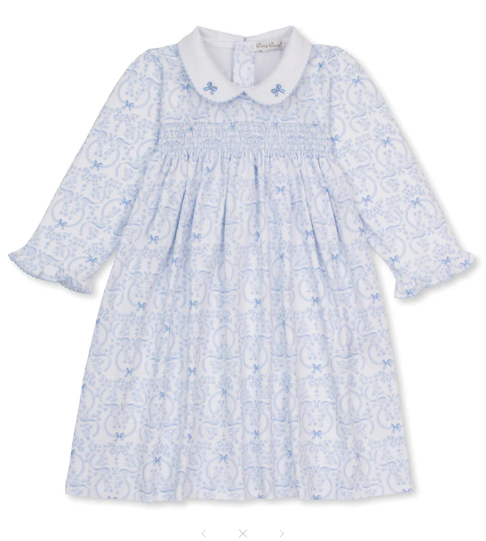 Kissy Kissy Dress Smocked Print in Delicate Blooming Bows