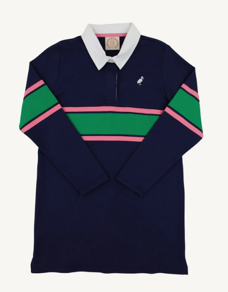 The Beaufort Bonnet Company Rollins Rugby Dress in Nantucket Navy