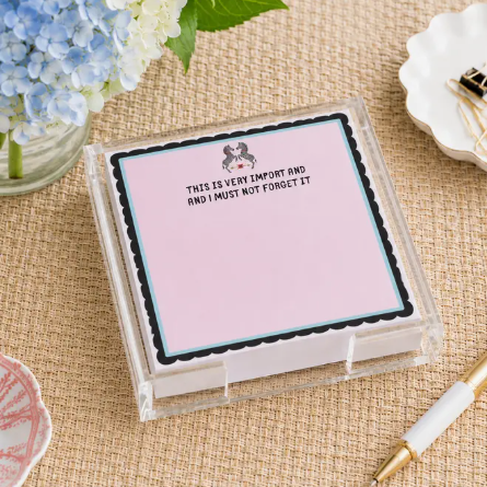 Maven Home Notepad in Acrylic Holder in Zebra
