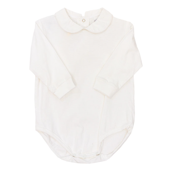 Bailey Boys Knit Boys Long Sleeve Onesie in White