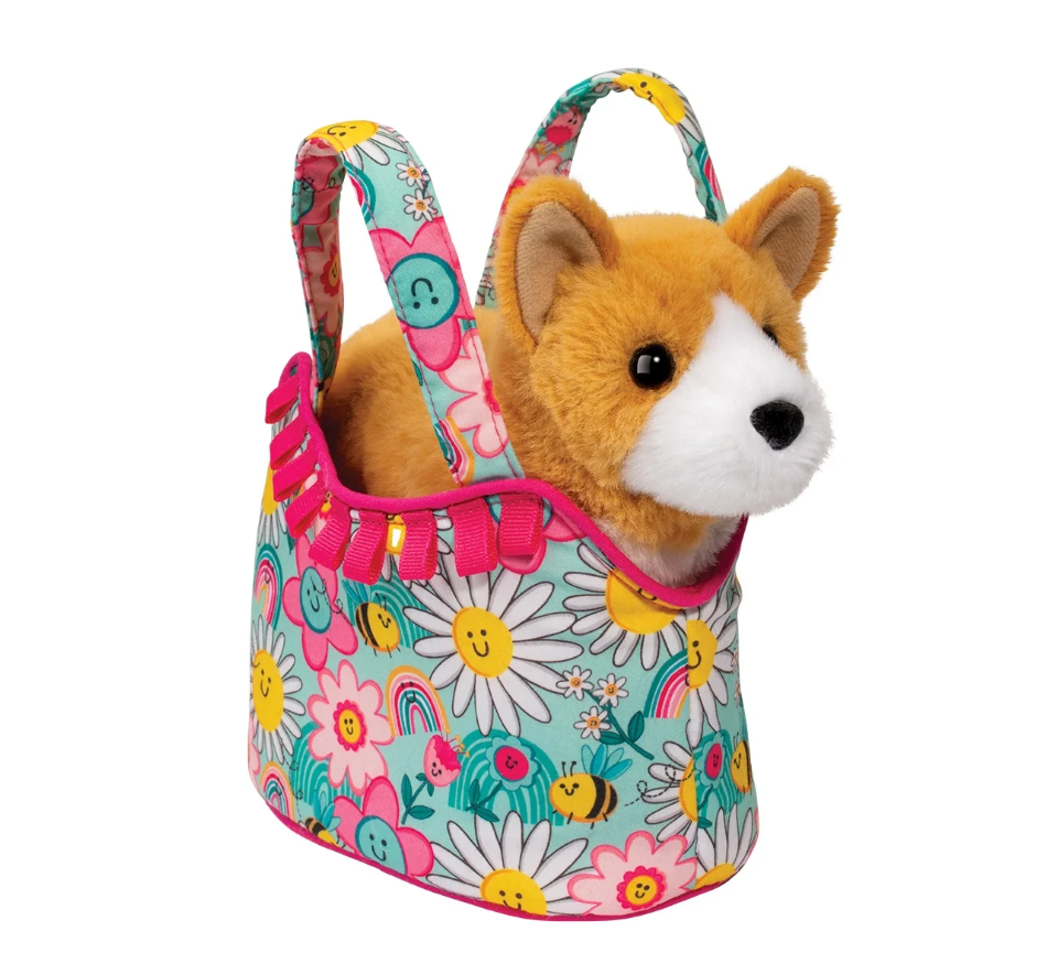 Douglas Toys Sunny Smiles Sassy Sak with Corgi Dog