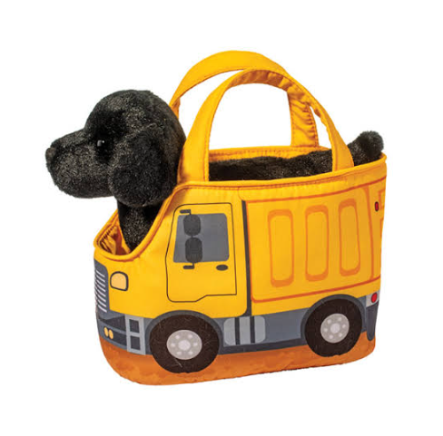 Douglas Toys Construction Truck Pet Sak with Black Lab