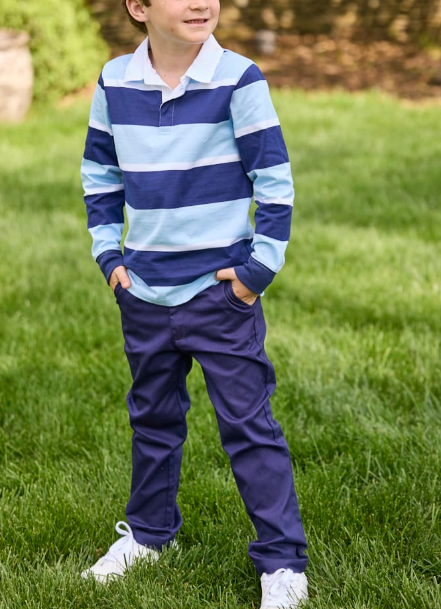 Little English Rugby Polo in Varsity Stripe