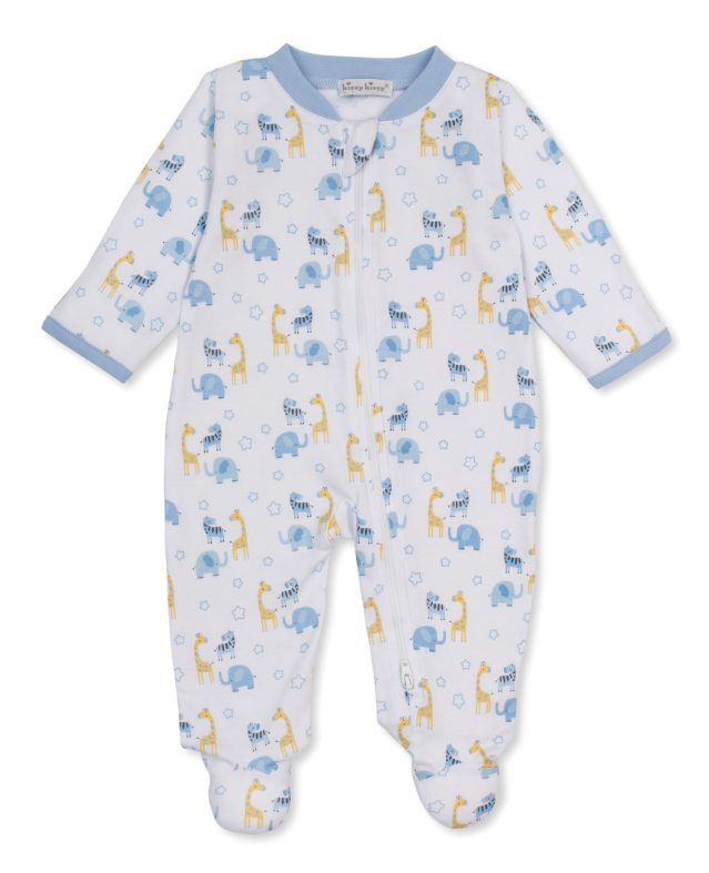 Kissy Kissy Footie with Zip in Safari Party