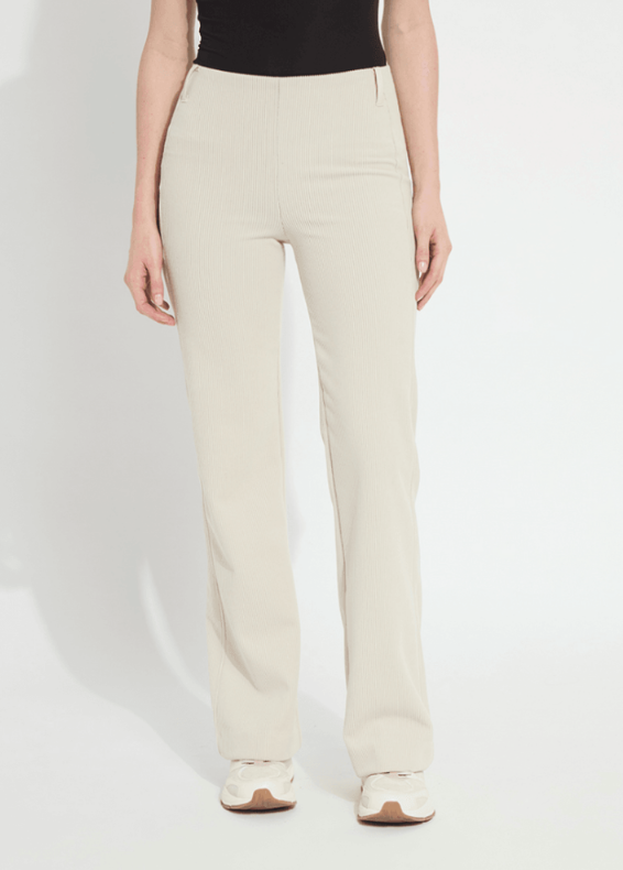 Lysse Evelyn Hi Waist St Corduroy Trouser in Travertine