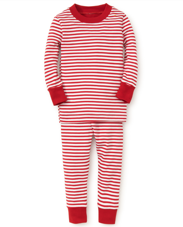 Kissy Kissy Pajama Snug Set in North Pole Reindeer Stripes