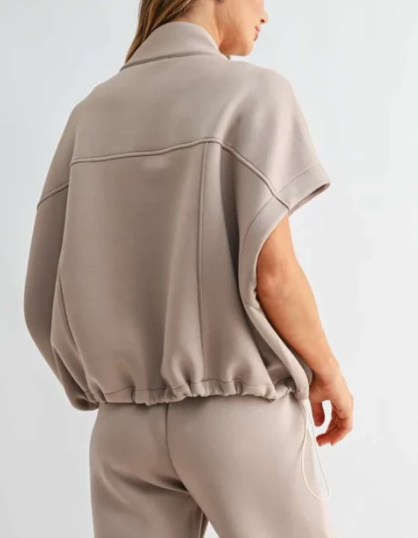 Joh Frankie Poncho Jacket in Taupe