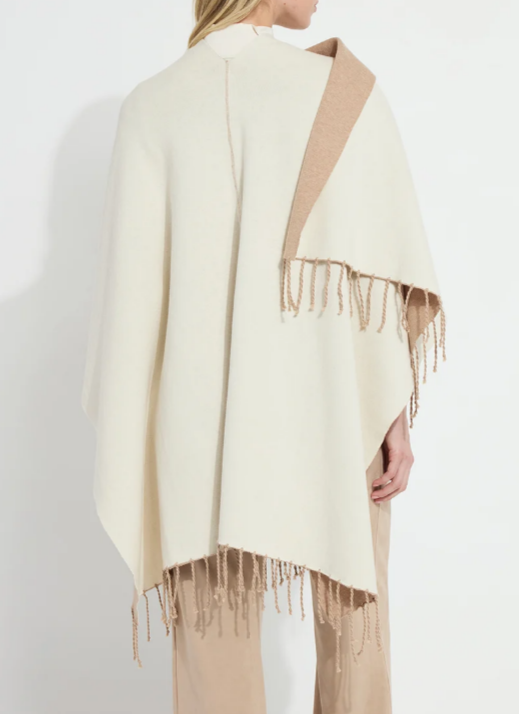 Lysse Basilia Double Face Reversable Wrap in Warm Biscuit/Buttercream