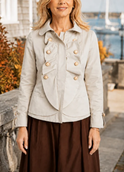 Burgess The Victoria Short Trench Coat in Sand