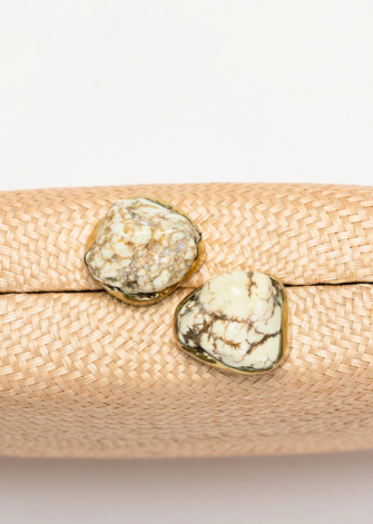 Kayu Jen Clutch in Toast with White Stone