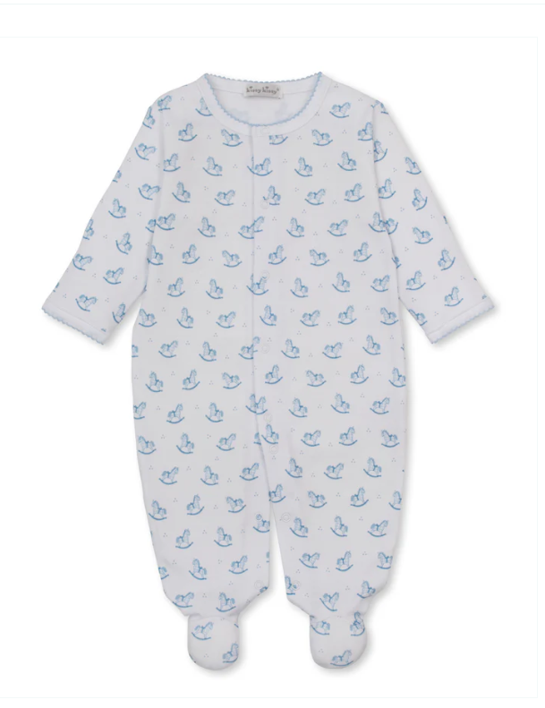 Kissy Kissy Footie Print in Gingham Rockers Blue