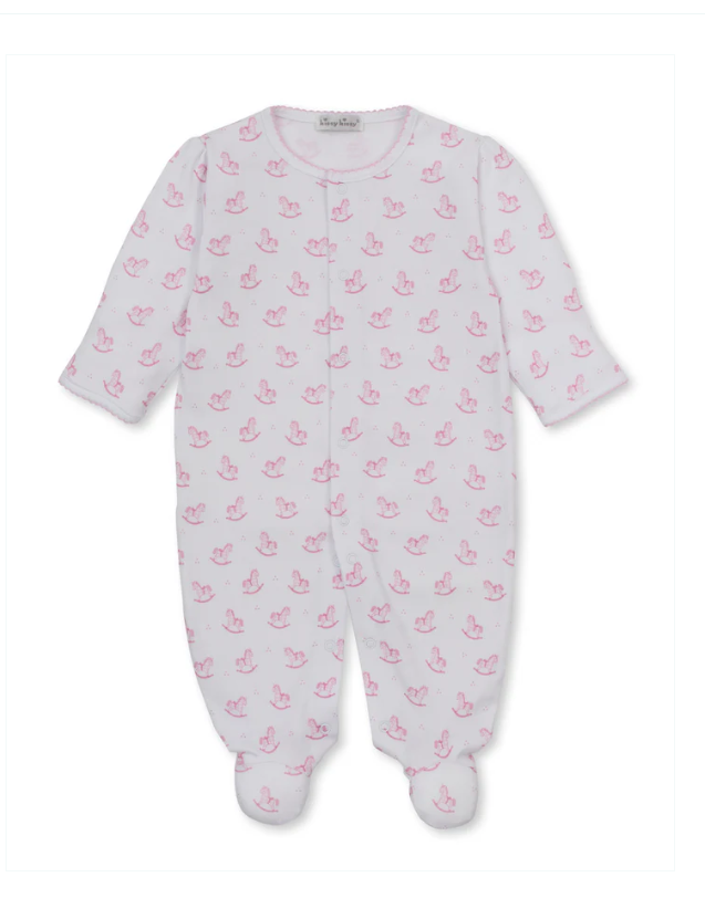 Kissy Kissy Footie Print in Gingham Rockers Pink
