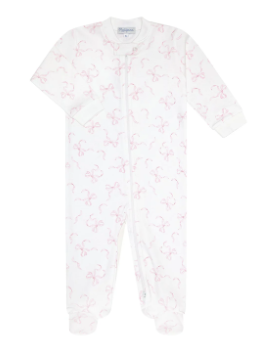 Nellapima Charming Bows Print Zipper Footie