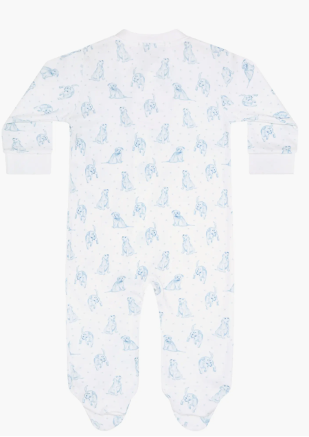 Nellapima Blue Puppy Love Print Zipper Footie