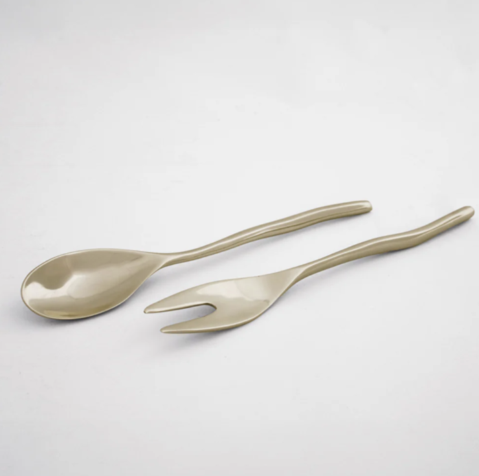 Beatriz Ball SIERRA MODERN Maia Large Salad Servers in Shiny Gold