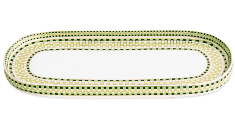 Beatriz Ball CERAMIC Ravenna Long Oval Platter Set of 2 in Green