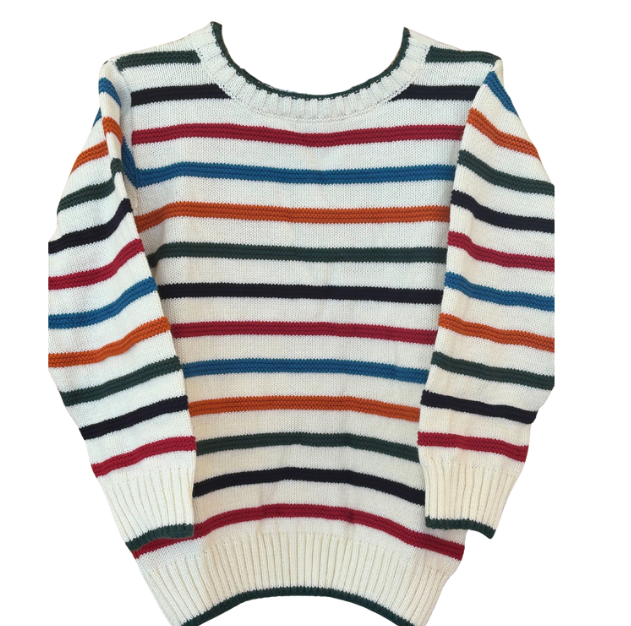 Florence Eiseman: Raised Strip Sweater - CRM